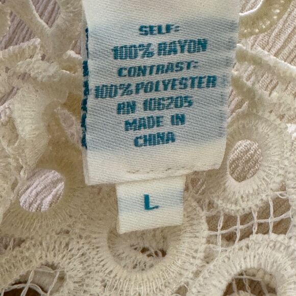 Sundance Women's Gracefully Lovely Dress Ivory Eyelet Lace Smocked Waist - Picture 7 of 7